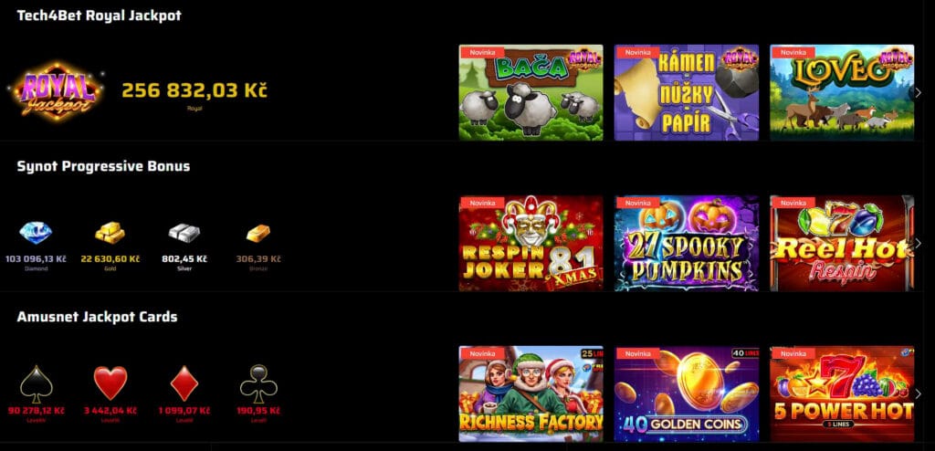Bonusy s jackpoty v kasinu 69games